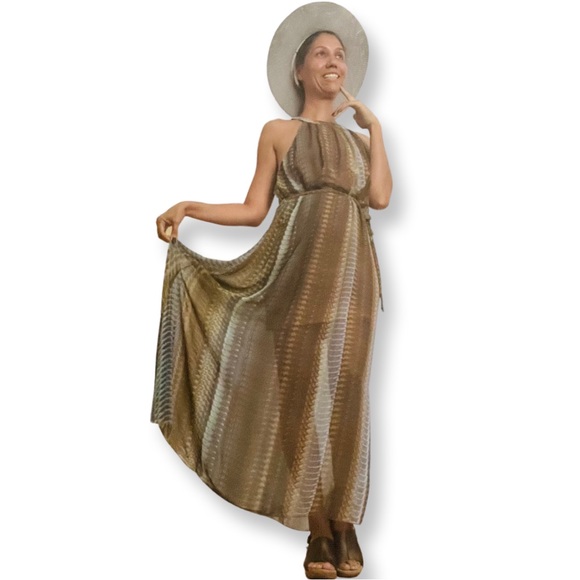 Bar 111 Boho Long Lightweight Halter Summer Dress Size XL Retail $69.00 - Picture 8 of 13